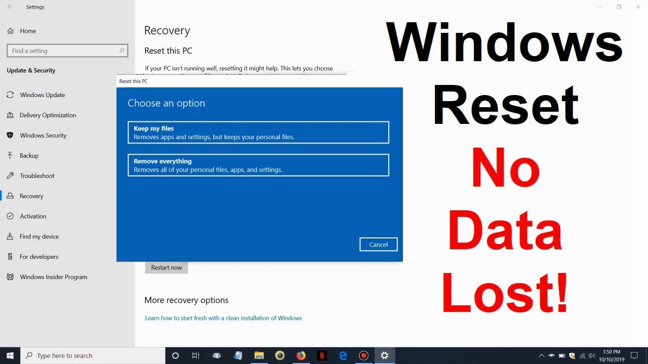 How to Factory Reset Windows laptop Without Losing Personal Files